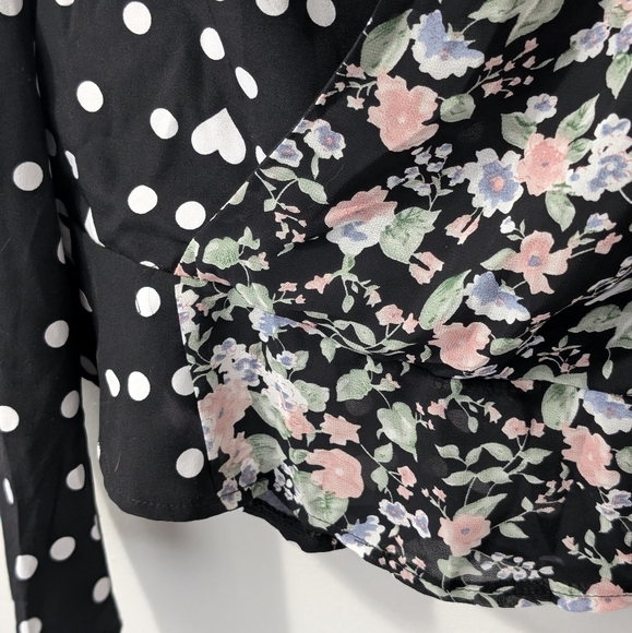 Missguided Split Print Peplum Top - US 8 - Picture 6 of 8